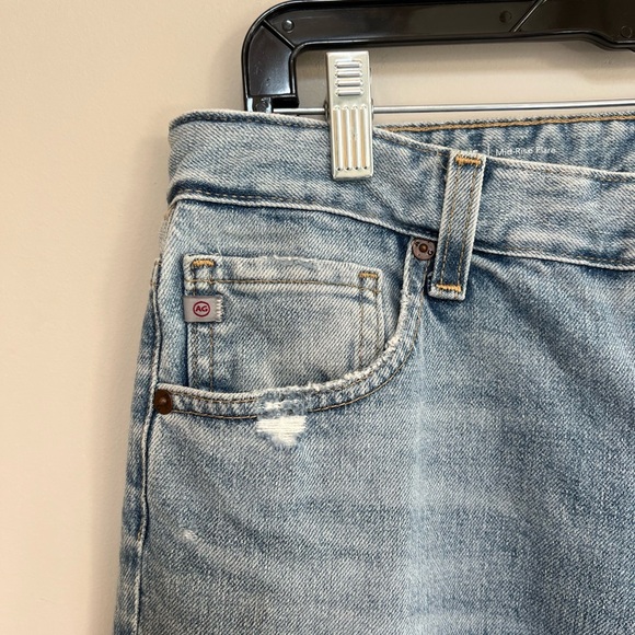 AG Jeans Contour 360° Angeline High Rise Flare Stretch Raw Hem Blue Jeans, 30 - Picture 5 of 10